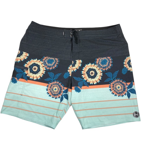 O'Neill Other - O'Neill Hyperfreak Board Shorts Trunks Men's 40/XL Black Green Floral Swim Suit